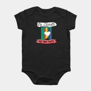 No Closets, Just Open Hearts Pride Design Baby Bodysuit